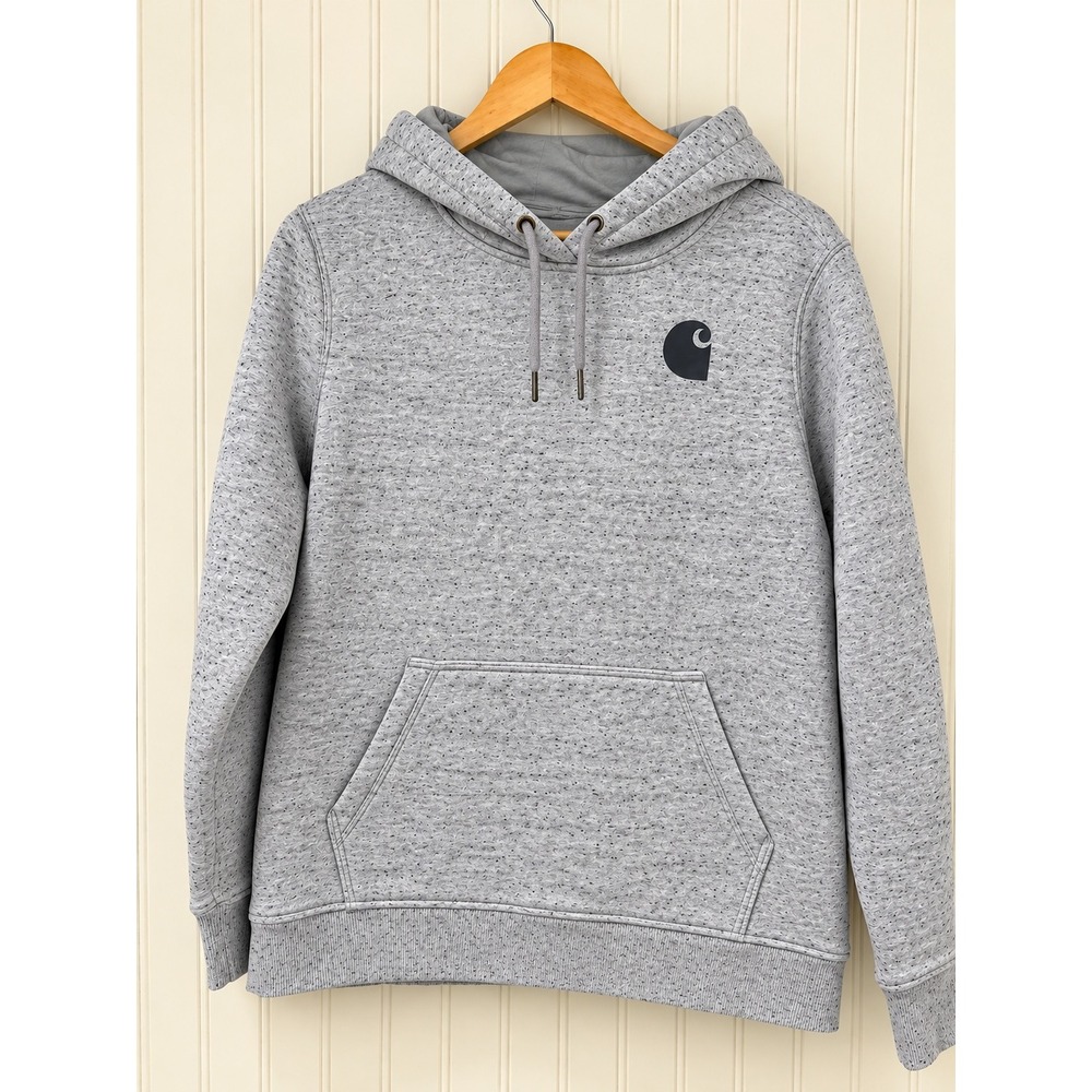 Carhartt K288 XL Heather Gray Hoodie Logo Sleeve Graphic Pullover Sweatshirt